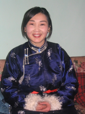 Mongolian woman in traditional