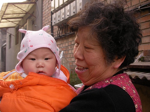 Chinese baby and grandmother