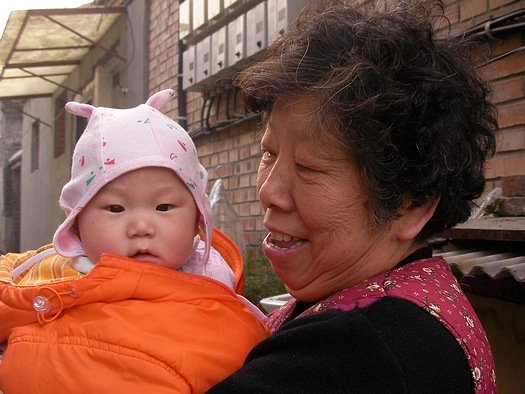 Chinese baby and grandmother