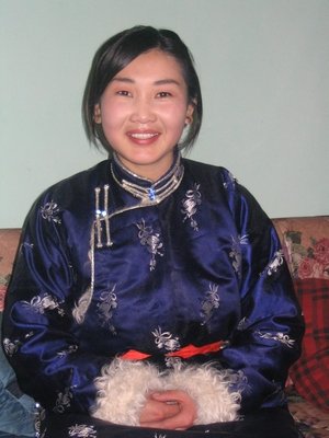 Mongolian woman in traditional clothing