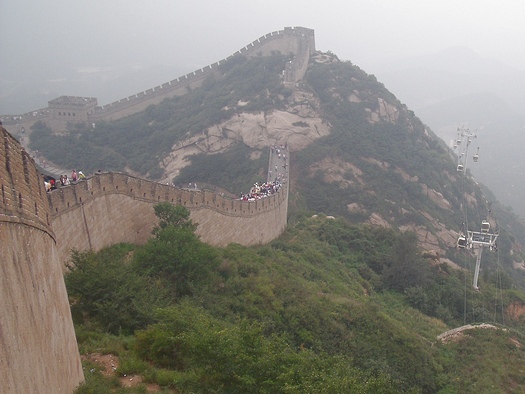 Great Wall near top