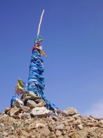 Blue prayer flags in Mongolia