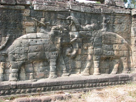 Two elephants at Angkor Wat