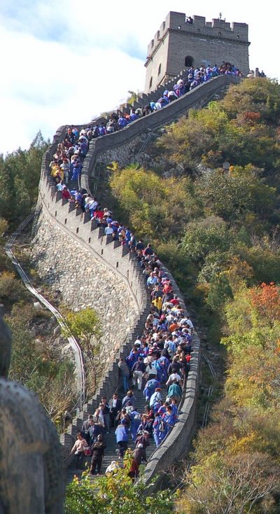 People on the wall